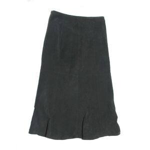 Vintage Live a Little Black Suede Maxi Skirt Washable Size 12